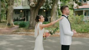 st augustine wedding with first look on magnolia street